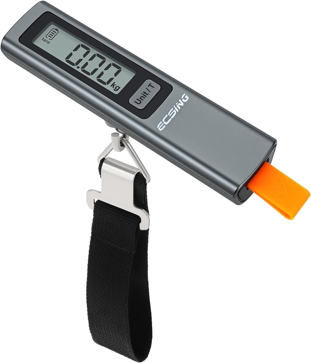Kofferweegschaal - Zwart - 110 lbs/50 kg - Digitale Bagageweegschaal met LCD Scherm - Voor Reizen