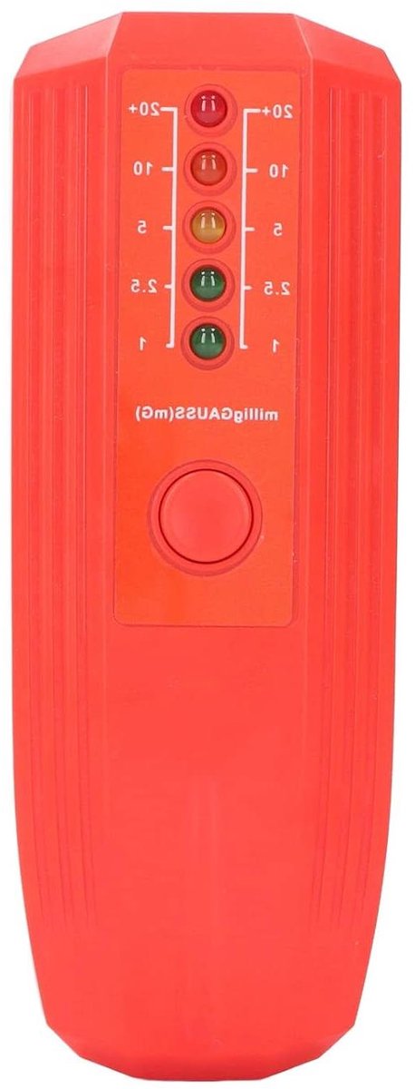 EMF Stralingsmeter - EMV Tester - Apparaten Controleren - Vijf Kleuren LED - 17 x 7 x 4 cm - Rood