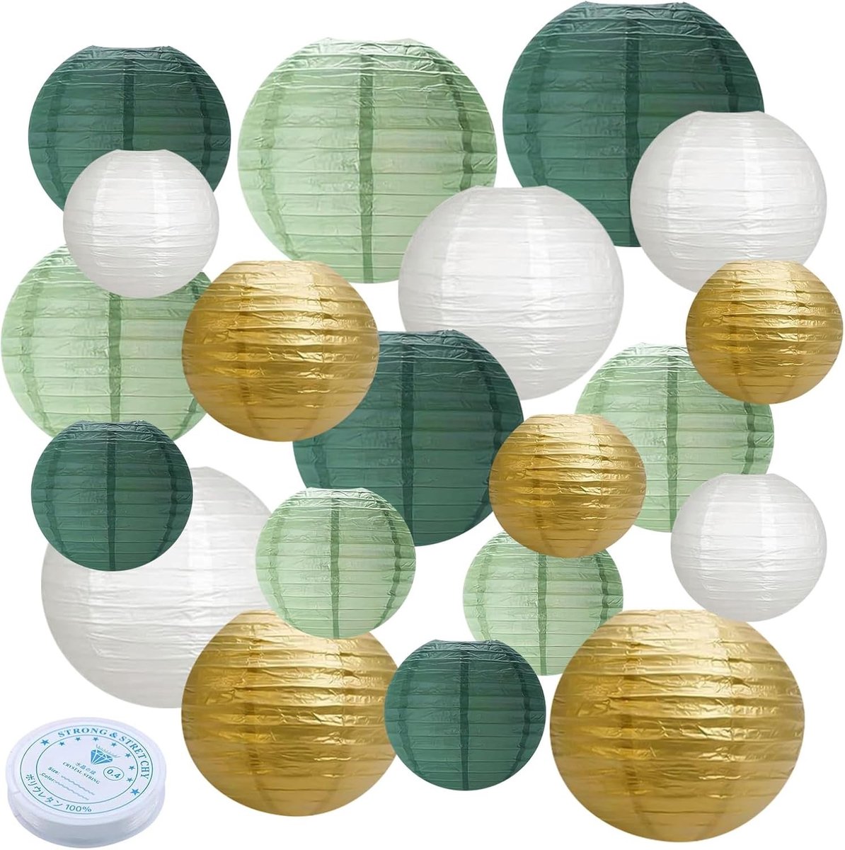 Omgoods - Set van 20 Kleurige Papieren Lantaarns voor Decoratie