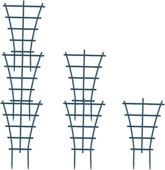 Tuinhagen Bloemensteunroosters - Klimplantsteunen Plantenrekken - Planten Ondersteunen - Stevig Duurzaam Plastic - 6 stuks 25x15cm - Groen