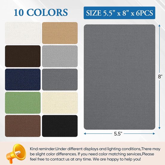 Canvas reparatie patches - Zelfklevende patches Waterdichte stickers - Buitenuitrusting repareren - Professionele zelfklevende lijm - 6 stuks 5.5"x8" - Donkergrijs — afbeelding 5