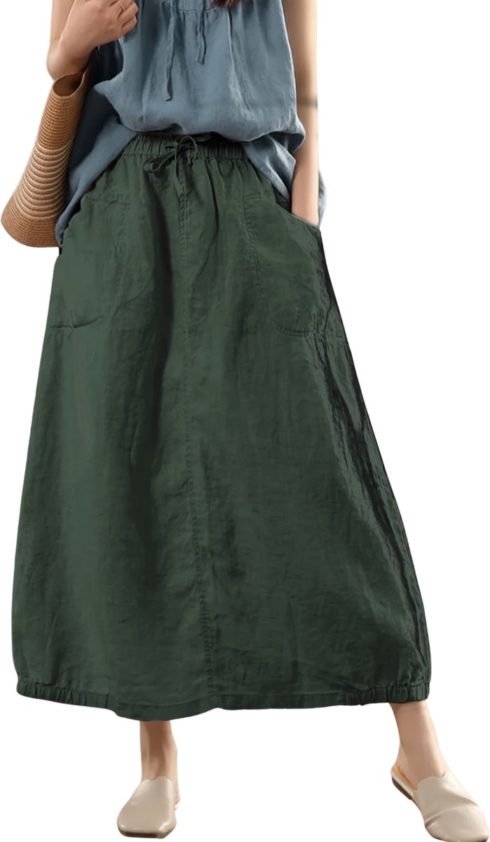 Currero Broekrok Dames Skort Skirts Skirt Rok Midi Korte Broek Culotte Wandelrok Rokje Legging Varen Groen