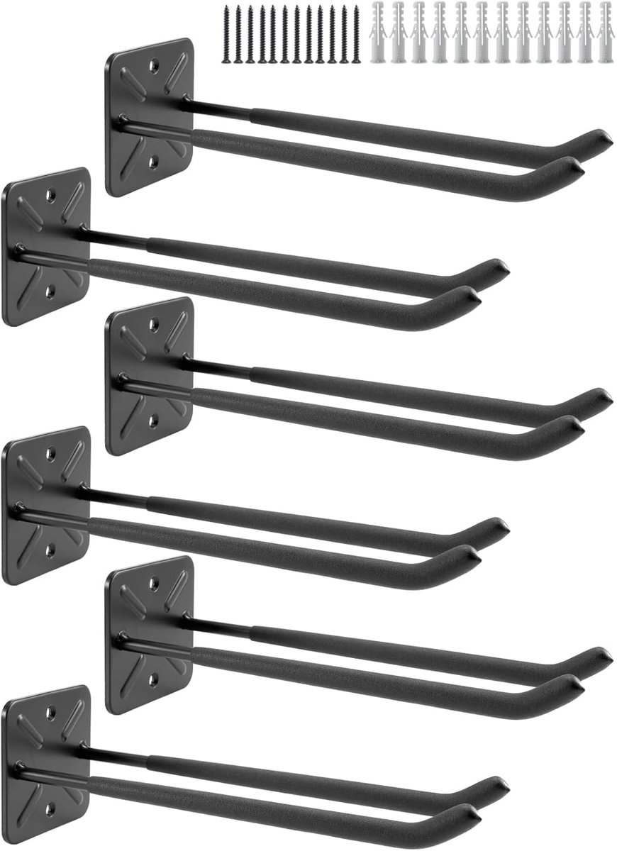 Haken Schuur Organizer, Muur Gemonteerde Tool Organizer Hanger Rack Garage Opslaghaken Schep Houder voor Hark, Bezem, Power Tools, Ladders, Stoelen - Lengte 32CM, Draagvermogen: 80KG/Elke