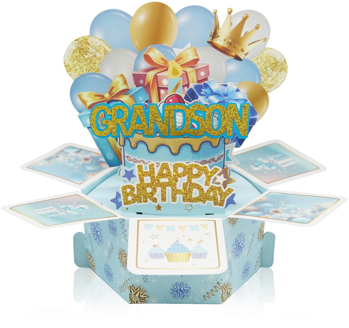 Dailygoods- Verjaardagskaart 3D - Opvouwbare Doos - Notitiekaart met Envelop - Ballondecoratie - Persoonlijke Berichten - Miniatuurfeestje - Feestkaart