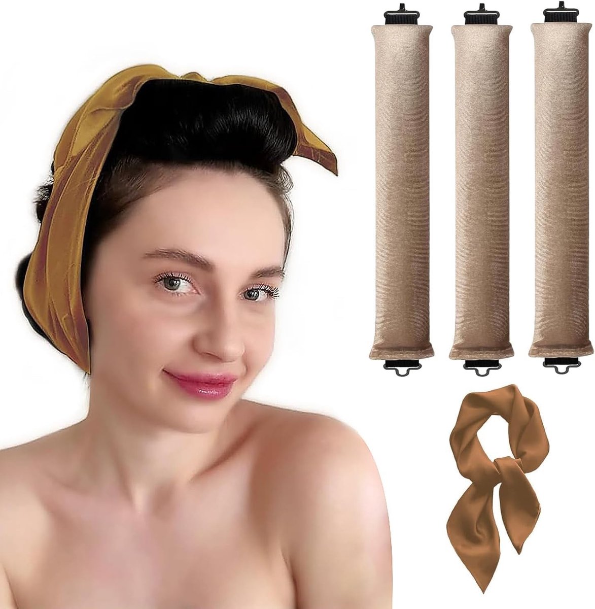 Dailygoods- Krulspelden Set van 3 - Heatless Krullen - Volumineuze Golven - Zachte Fluwelen Haarrollers - Handgemaakt - Buigzaam zonder Hitte
