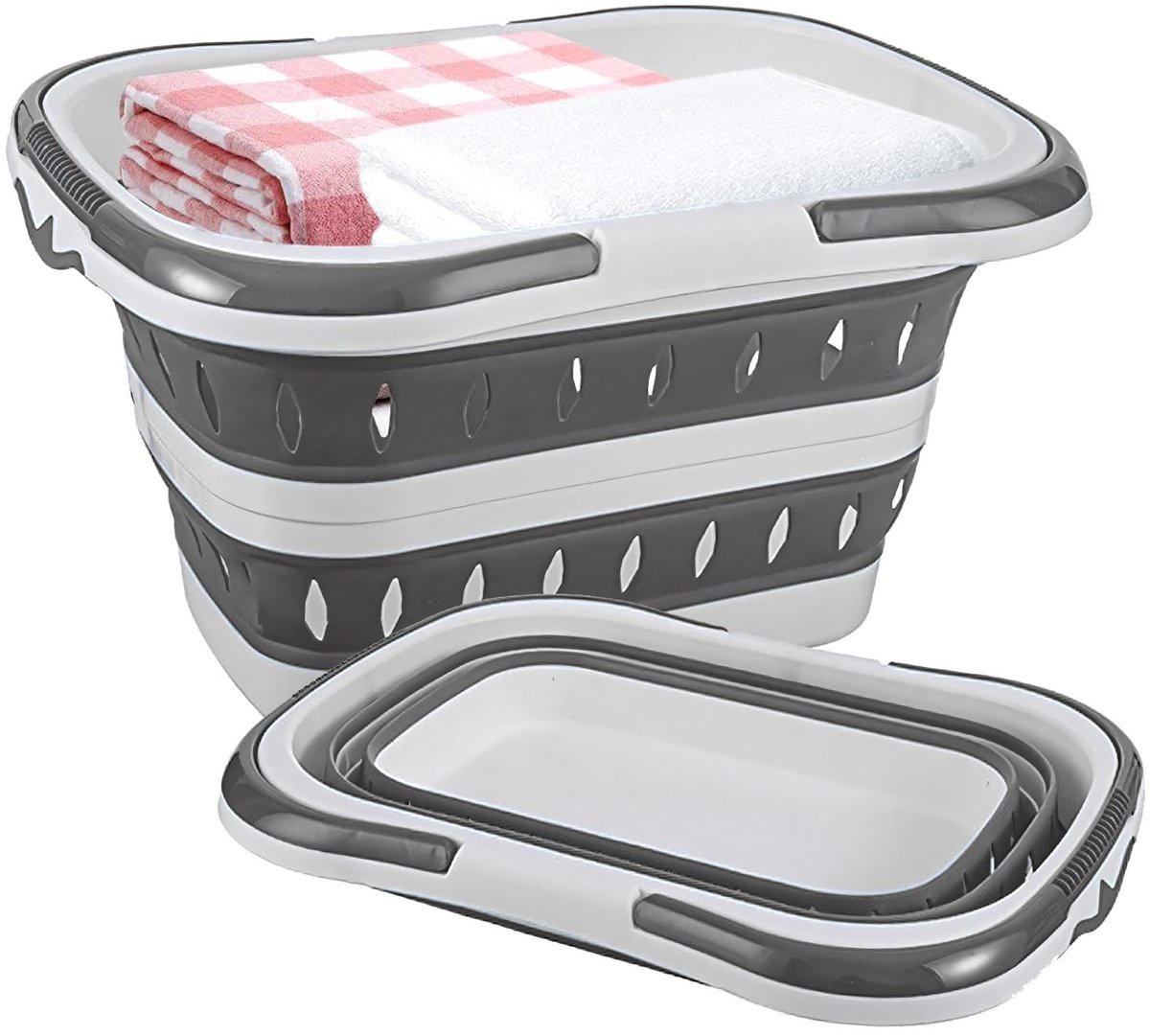 Dailygoods- Wasmand 50L Grote Capaciteit - Opvouwbaar - Draagbare Mand - Ruimtebesparende Container - Organiser voor Wasruimte - Handgrepen - Opbergmand