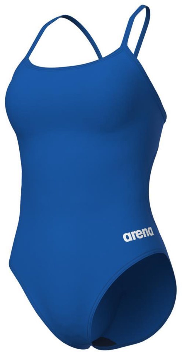 Arena Eén stuk zwempak met kanten rug voor dames Arena Solide koninklijk/wit