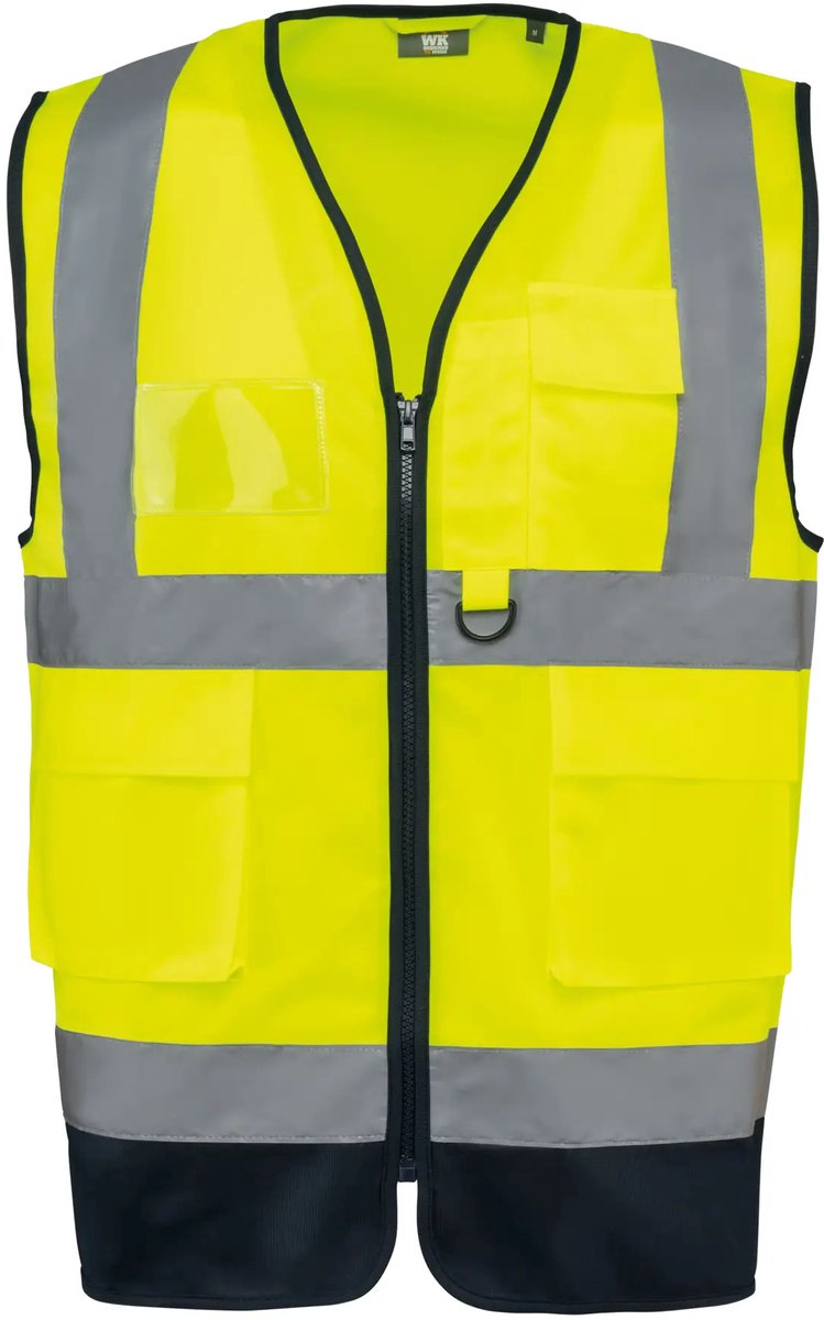 Recycled veiligheidshesje met zichtbare rits WK. Designed To Work