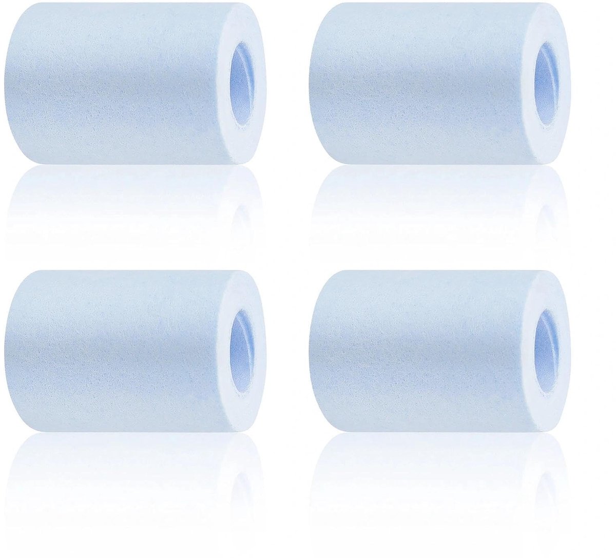 Dailygoods - 4 stuks meerlaagse katoenen filters, 5,4 cm lang filterelement, hard water verzachten, katoenen filters kunnen vuil in het water filteren