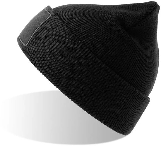 Atlantis Headwear - Wind-S Beanie with Patch - Black - One Size
