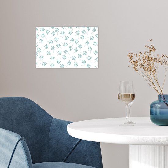 Poster Feuilles - Motif - Blauw - 30x20 cm