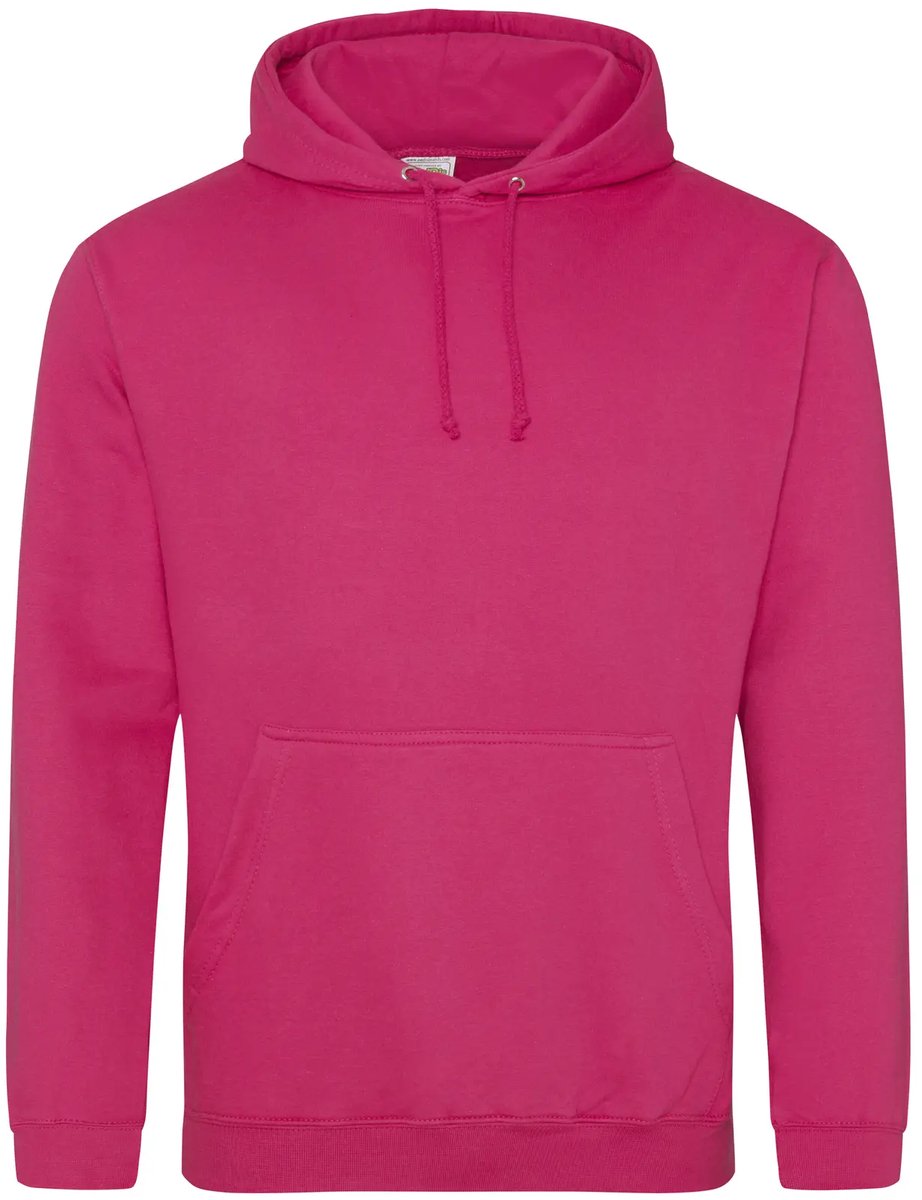 Just Hoods College Hoodie JH001 - Hot Pink - 3XL
