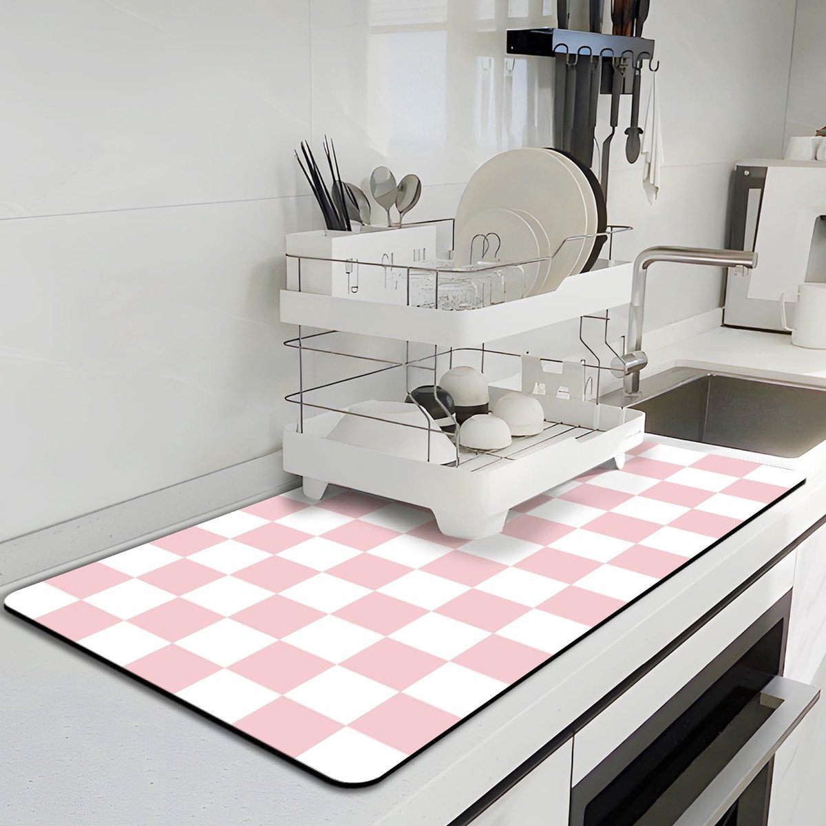 Dailygoods- Afdruipmat 40 x 60 Cm - Antislip Achterkant - Absorberend - Vlekbestendig - Duurzaam - Koffiemat voor Aanrecht