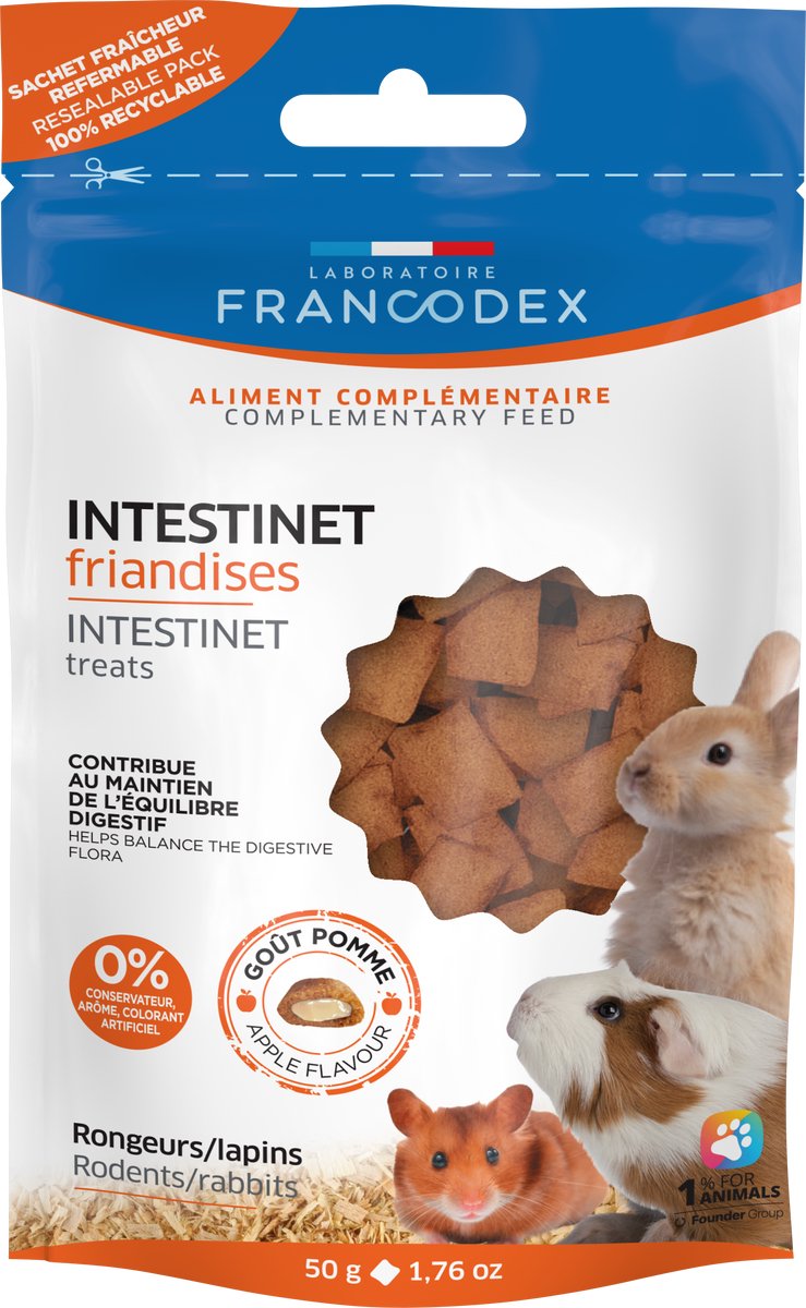 Francodex Intestinet Treats voor Konijn & Knaagdier - 50 g