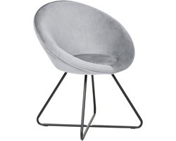 FLOBY II - Fauteuil - Lichtgrijs - Fluweel
