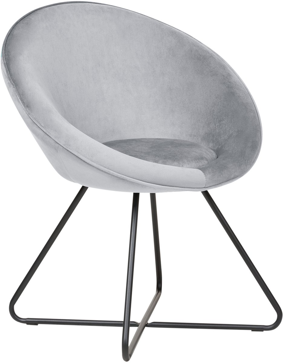 FLOBY II - Fauteuil - Lichtgrijs - Fluweel