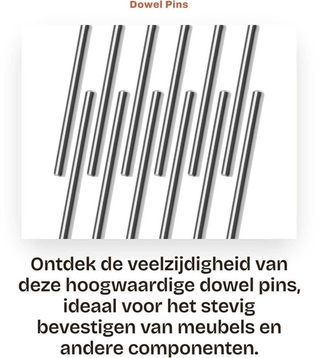 Dailygoods- Dowel Pin 50 Stuks - 4x50mm - Roestvrij Staal - Cylindrische Bevestigingspinnen - Antiroest - Voor Positionering Componenten - Positioneringspin