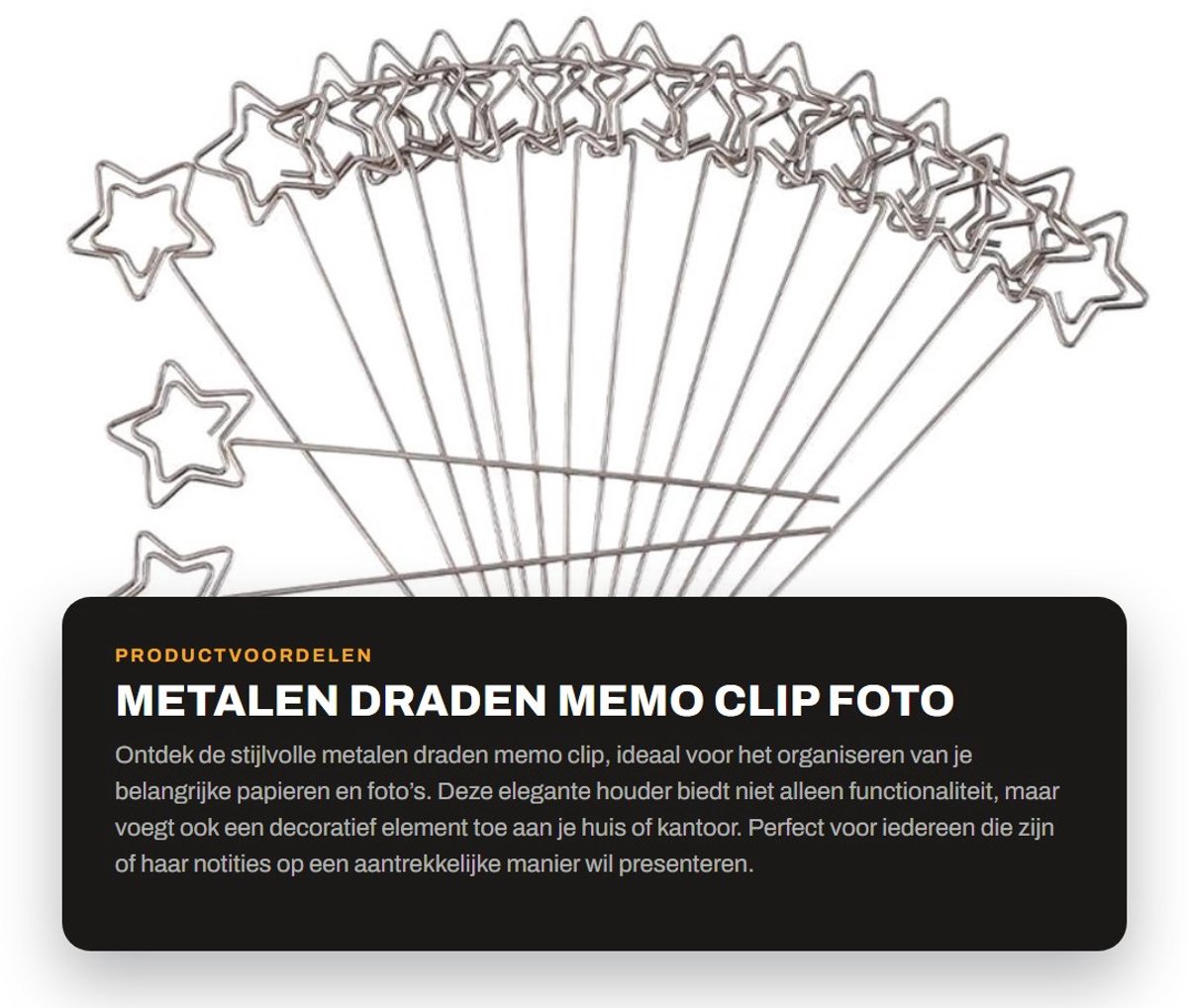 Dailygoods- Memo Clip - Metalen Kaarthouder - Ronde Vorm - Decoratief - Stevig en Duurzaam - Voor Notities en Foto's - Notitiehouder