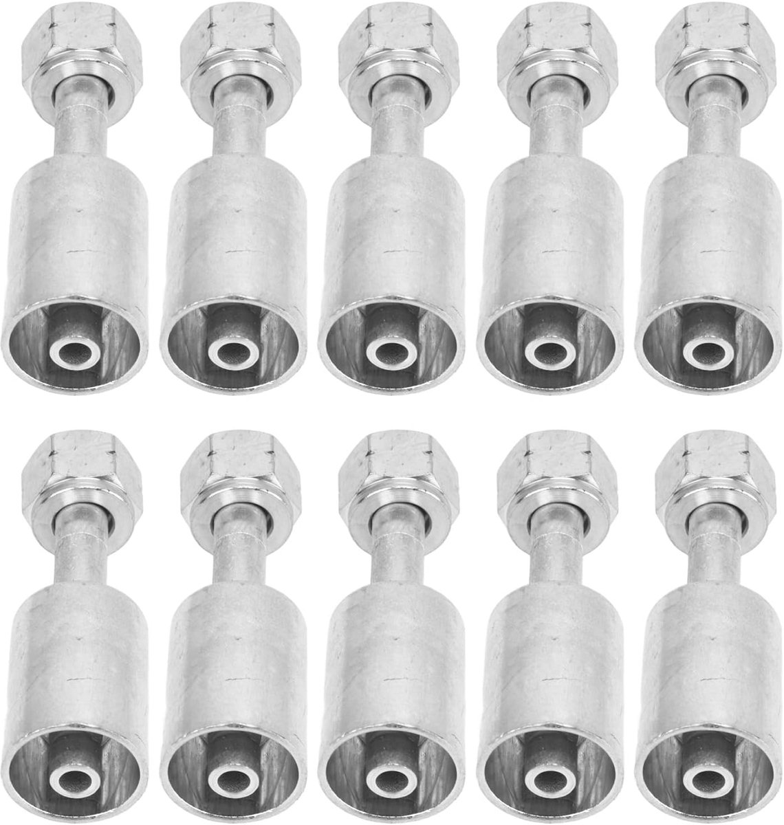 Thijox - 10 Stuks Airconditioning Slang Fitting, Auto Koelmiddel Slang Joint, 180° AC Slang Barb Fitting R134, 3/8in Mouw voor Auto, Vrachtwagens en T