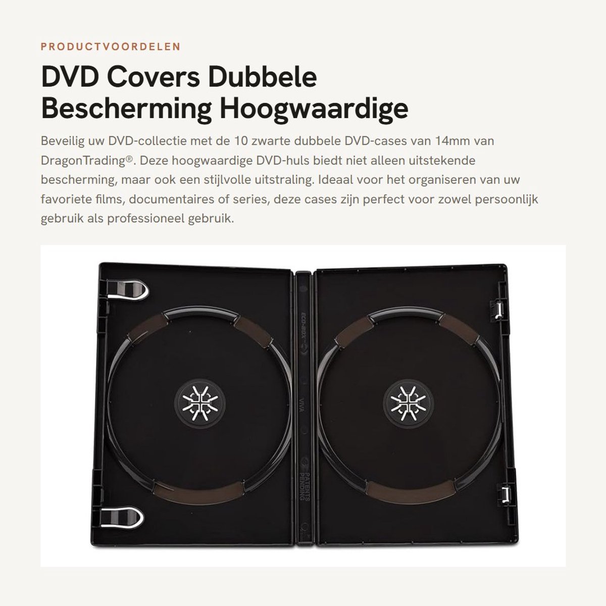 Dailygoods- DVD Cases 10 stuks - Dubbele 14mm - Hoge kwaliteit - DVD Hoesjes - DVD Hoes - Plastic cover - Gratis verzending
