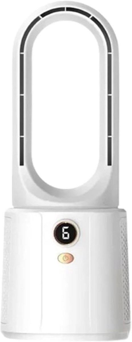 Bladloze vernevelingsventilator, USB-voeding, stille werking, geschikt voor kantoren, slaapkamers, nachtlampjes en kamperen. Draagbare elektrische luchtbevochtiger met comfortabele en gelijkmatige luchtstroom (wit, geen nevel).
