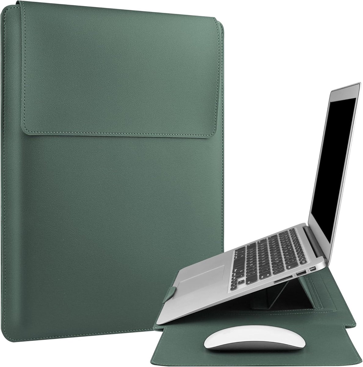 Thijox - 13 inch Laptop Sleeve Case Tas voor MacBook Air/Pro M1 M2 2022-2018, Surface Pro 8, Dell, ASUS, Acer Notebook - Groen - Beschermhoes voor 13-