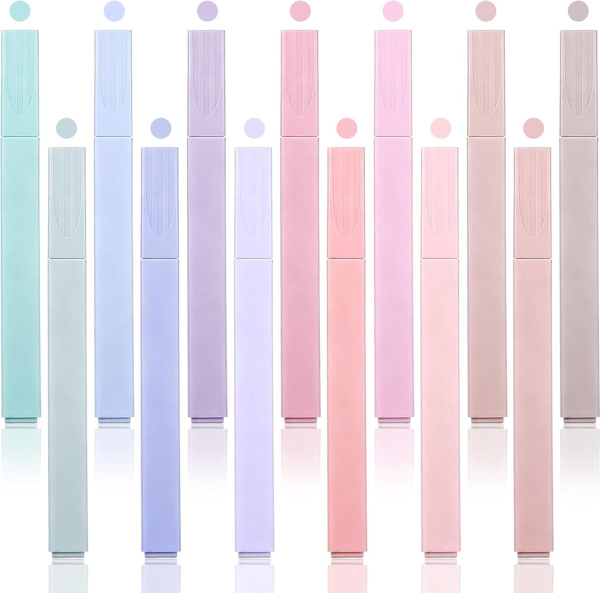 Thijox - Esthetische Markeer Stiften Set van 12 Pastel Kleuren, Bijbel-Markering, Geen Gebleekte Highlighter, Droog en Gemakkelijk Vast Te Houden voor