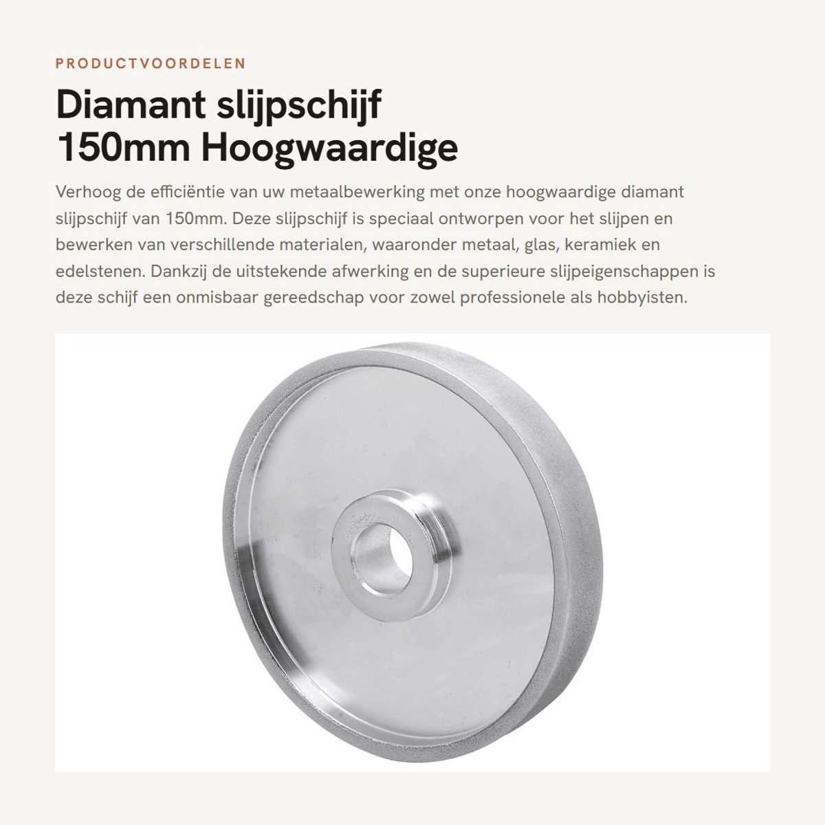 Inovra- Slijpschijf 150mm - Diamant slijpschijf - Slijpsteen voor metaal - Slijpmachine accessoires - Hoge slijtvastheid - Geschikt voor precisiebewerking