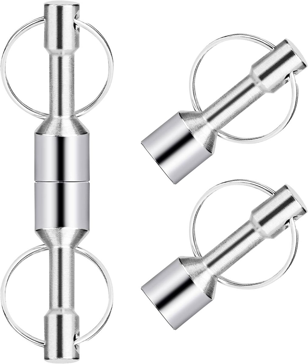Thijox - 2 Stuks Magnetische Sleutelhouder Sterke Metalen Sleutelhanger voor Vrouwen en Mannen, Magnetische Houder met Splitring voor Sieraden en Hobb