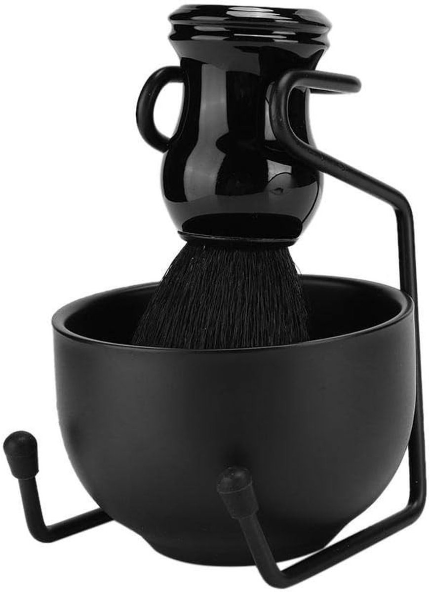 Stijlvol Scheerset voor Mannen met 3-in-1 Scheerkomhouder van RVS, Perfect voor Glad Scheren en Verzorging