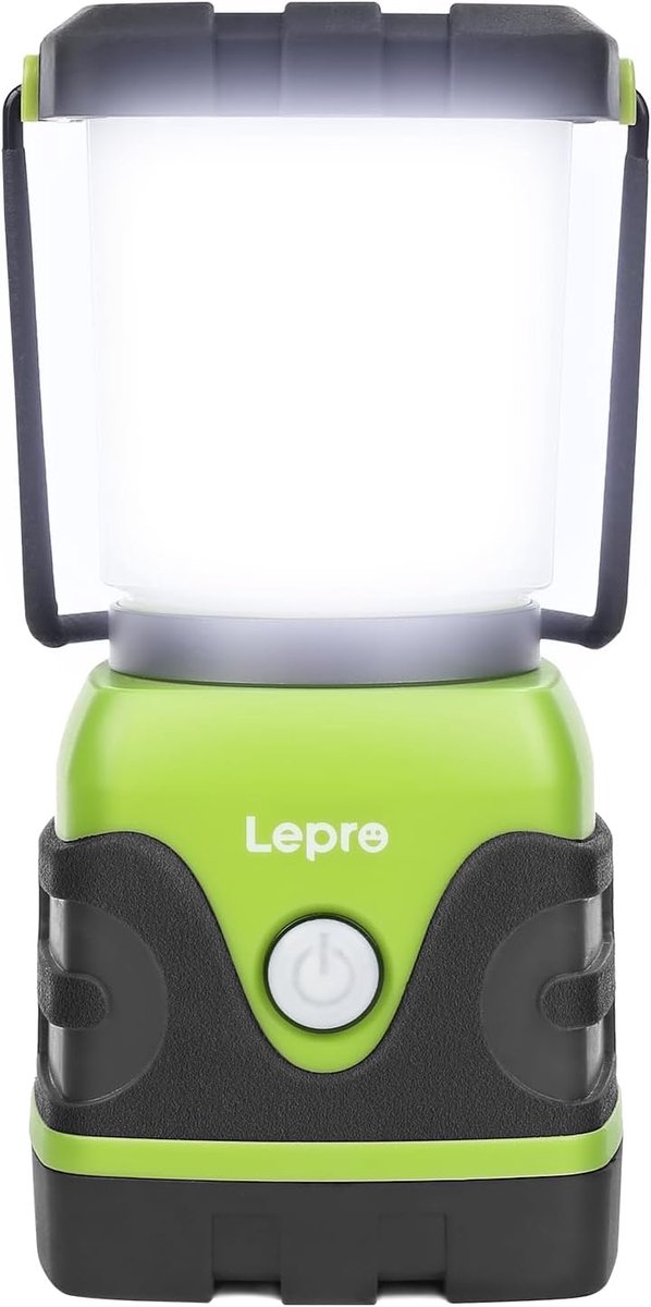Thijox - Led-Campinglamp 1500 Lumen, Waterdichte Campinglantaarn met Instelbare Helderheid, Batterij Aangedreven, Perfect voor Kamperen, Noodgevallen,