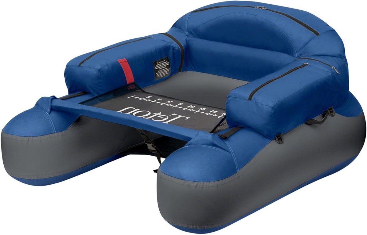 Opblaasbare Visboot - Vlotter Visstoel - Vissen Vanaf Water - Hydrodynamische Rompvorm - 425 x 40 Inch - Blauw Grijs