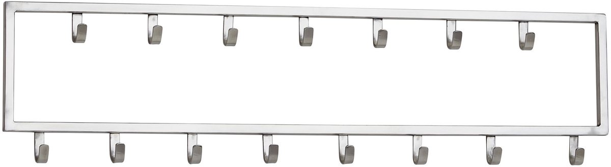 metaal zilver 80x20x4 cm design hal kapstok staal | Haakrail wandpaneel | kastwand | Hal kapstok