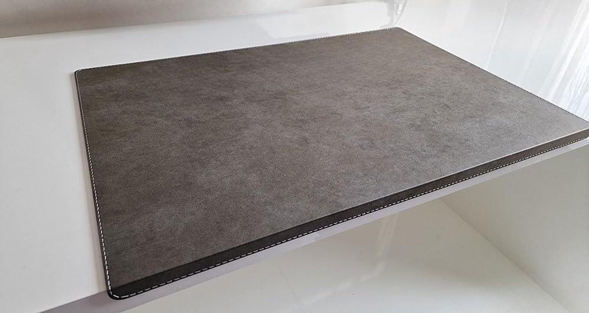 Bureauonderlegger met rand - Werkplek beschermer - Bureau organiseren - Hoekige L-vorm - 90 x 47 cm - Grijs
