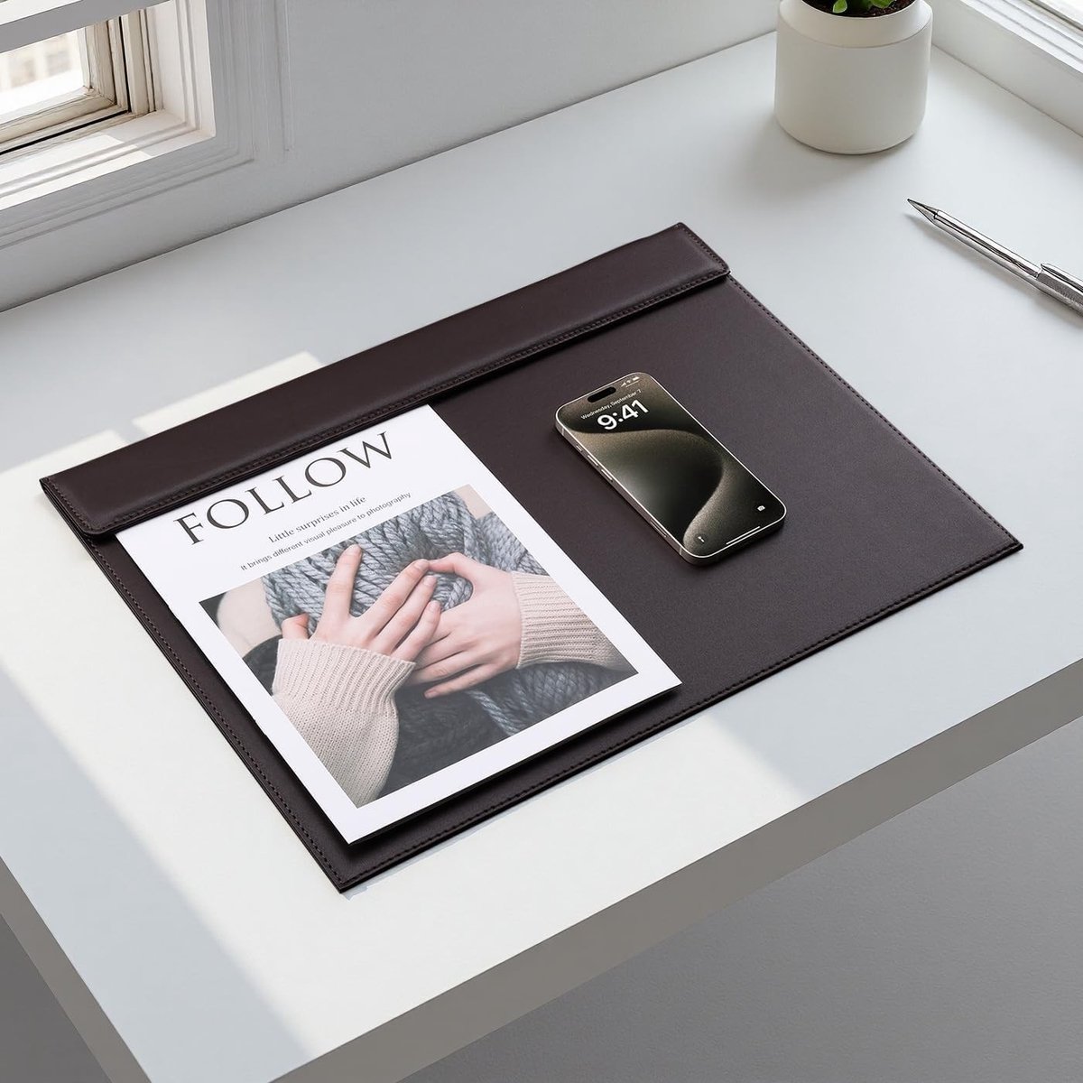 Stijlvol Zwart Bureau Onderlegger van PU Leer - Ideaal voor Schrijven en Organiseren - Desk Mat voor Thuis en Kantoor