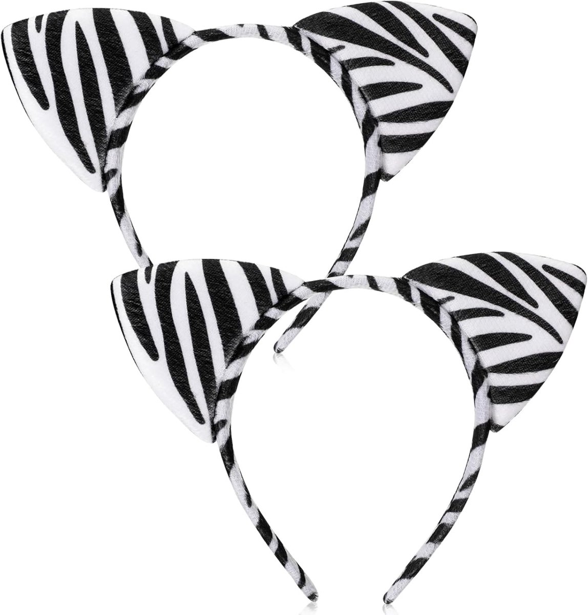Set van 2 Dalmatische Konijn, Zebra en Beer Haarbanden met Dierlijke Oren voor Kinderen en Volwassenen, Perfect voor Cosplay en Halloween Accessoires