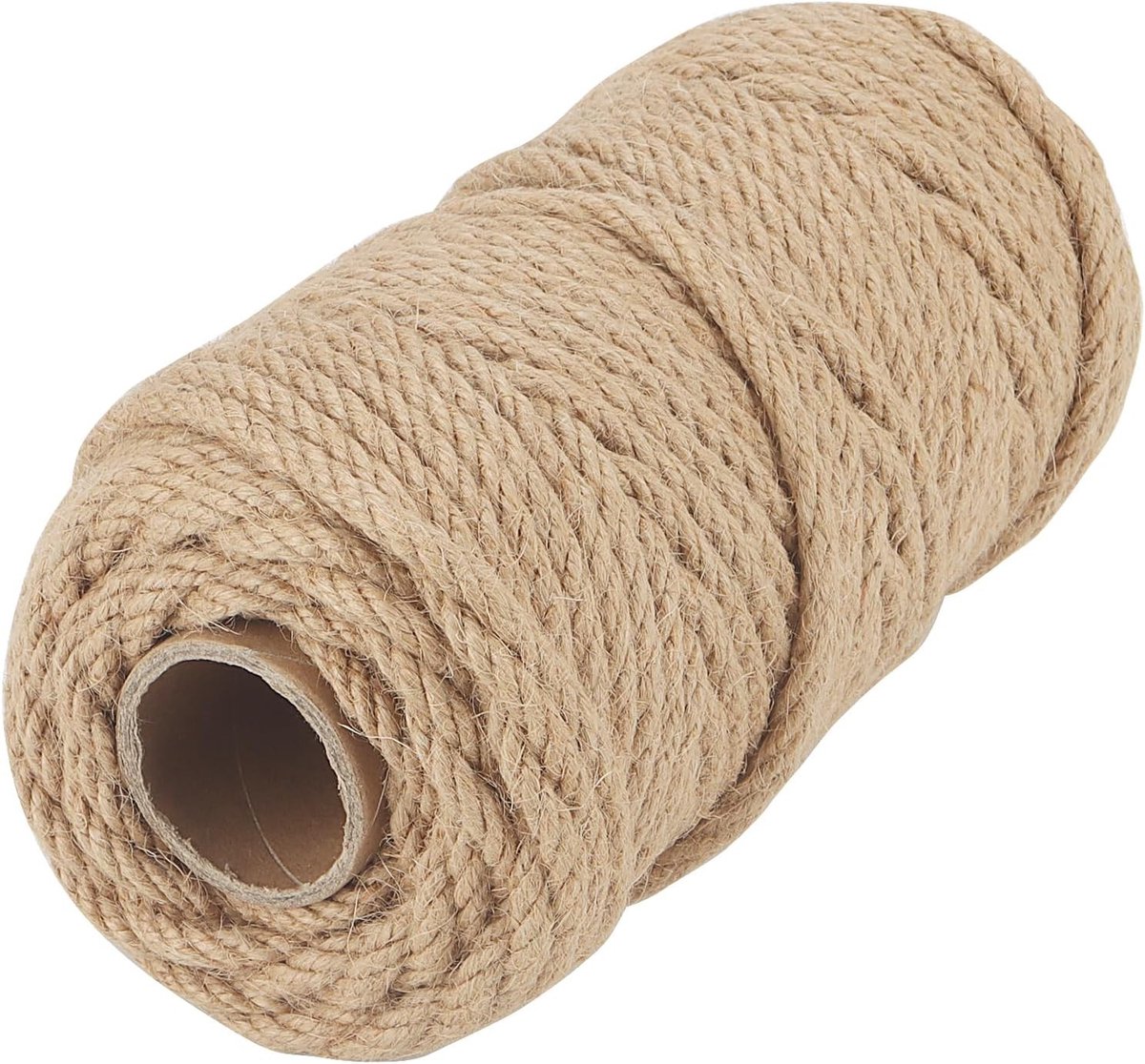 Natuurlijke Jute Touw van 6mm, 100m Gevlochten Touw voor Creatieve Klussen, Tuinieren en Verpakkingen