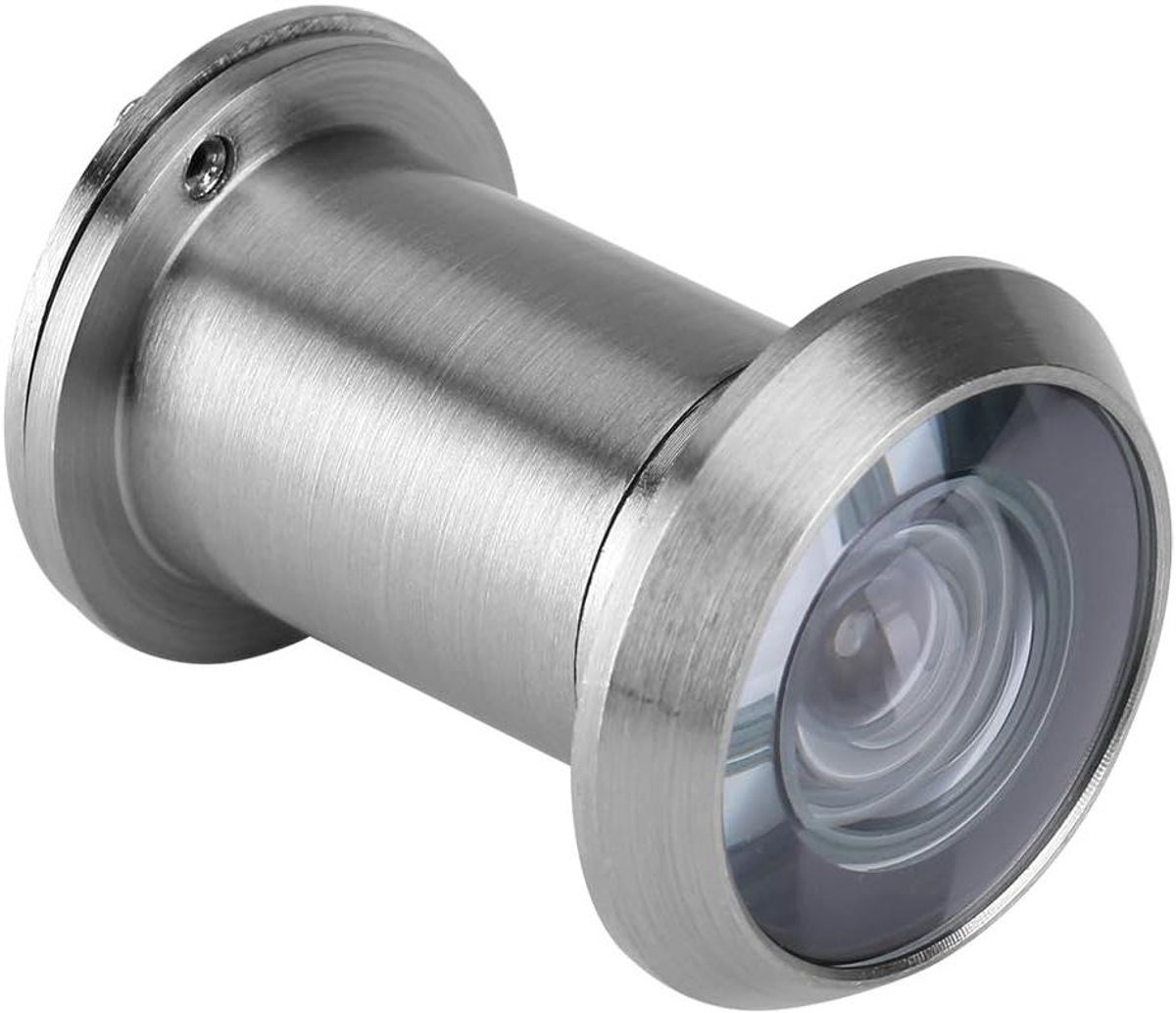 Deurspion Optisch Glas - Kijkgaatje Groothoek - Extra Veiligheid - 220 Graden Zicht - 35-60mm Deur - Zilver Geborsteld