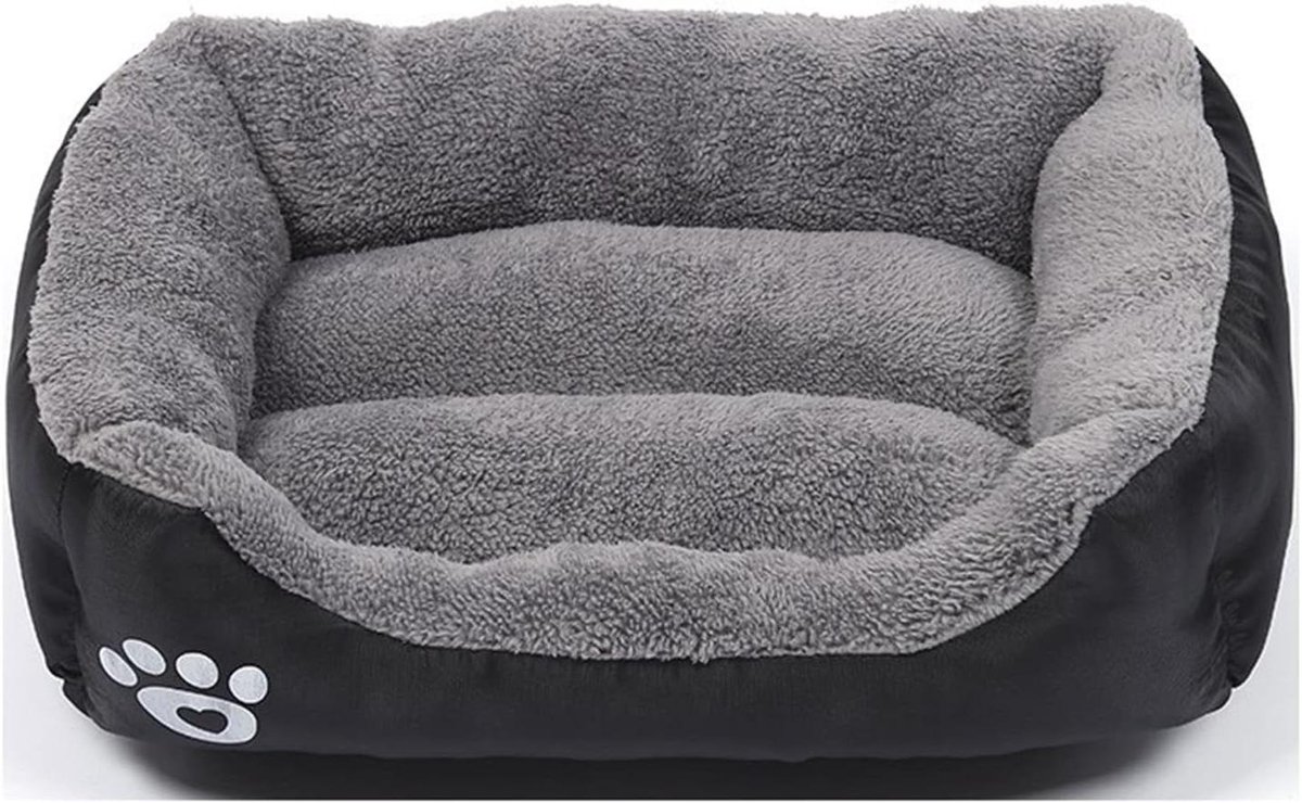 Huisdier Mand - Hondenmand Kattenmand - Comfortabel Slapen - Waterproof Buitenkant - 110 x 82 cm - Zwart