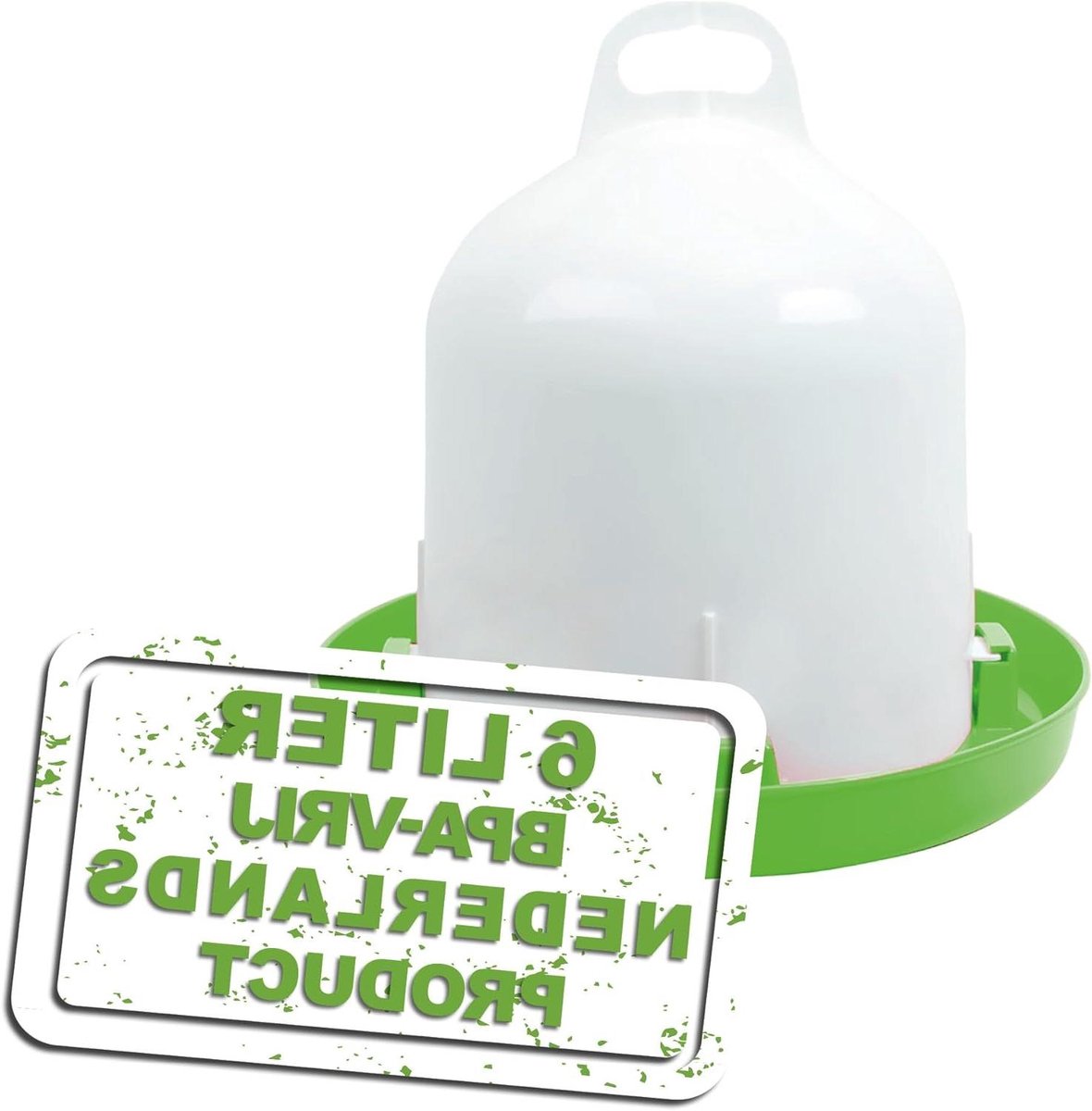 Drinkbak Pluimvee - Watertank Kippen - Vers Water Bieden - Dubbelwandig Ontwerp - 6 Liter - Groen Wit