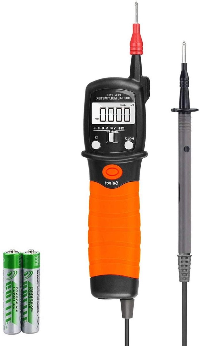 Digitale Multimeter - Spanningstester - Elektrische Metingen - Pentype Ontwerp - 600V - Grijs