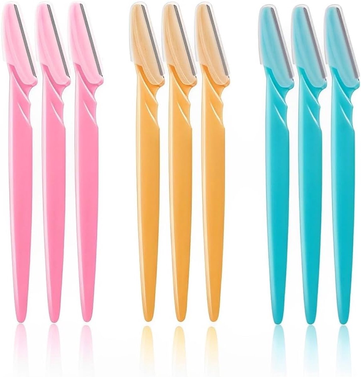 Thijox - Wenkbrauwscheerapparaat voor Dames en Heren, 9 Stuks, Roestvrijstalen Wenkbrauwshaper, Antislip Handgrepen, Voor Gezicht en Lichaam, Perfect