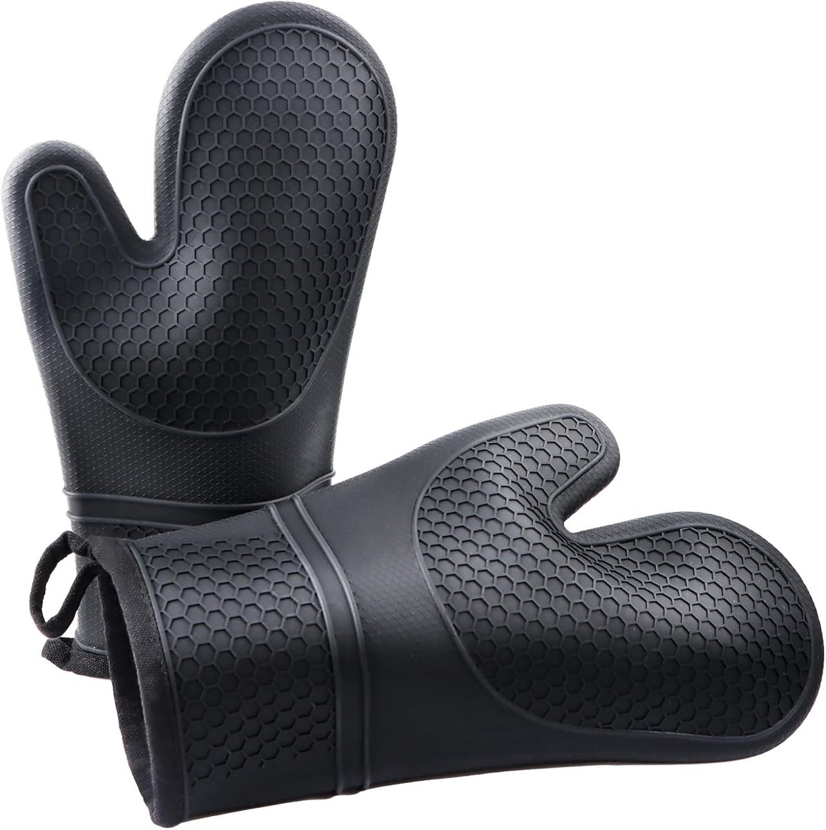 Thijox - Ovenhandschoenen Hittebestendig tot 300 °C - Set van 2 Pannenlappen met Siliconen Coating - Perfect voor Koken, Bakken, Grillen en BBQ in de