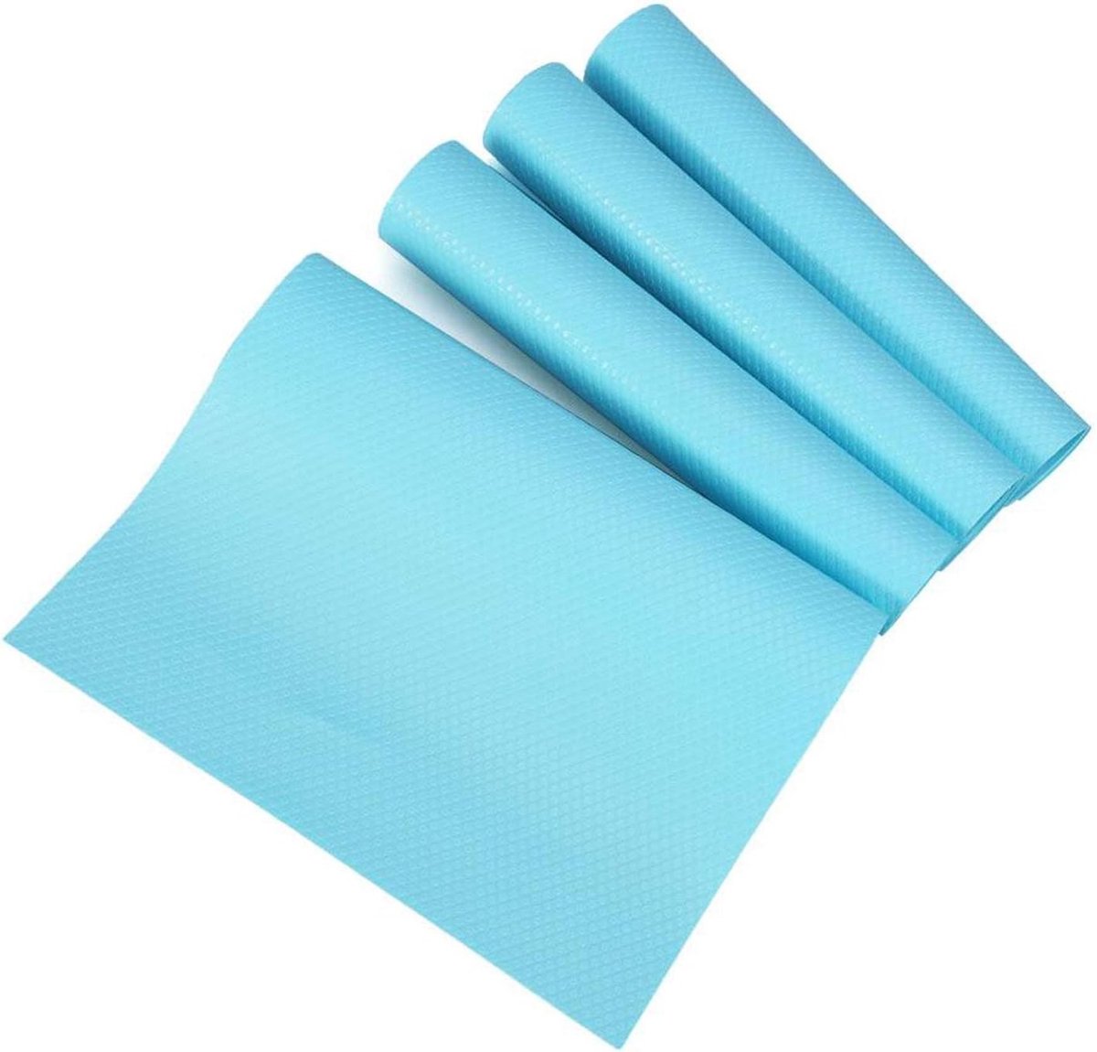 4-delige set 29 x 45 cm vriesmatten - Wasbare antibacteriële opbergdeksels voor vochtabsorptie in koelkastlades - Blauw