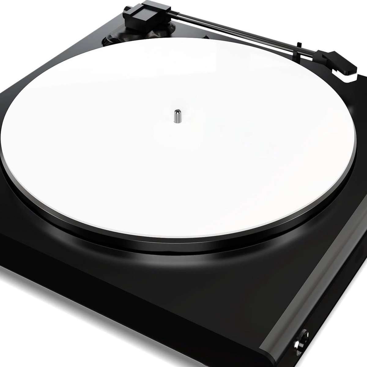Dailygoods - Acryl Draaitafelmat - Antistatische Slipmat - Verbeterde Geluidskwaliteit - Helder Wit - Geschikt voor 12 inch Platenspelers - 33 1/3 Rpm...