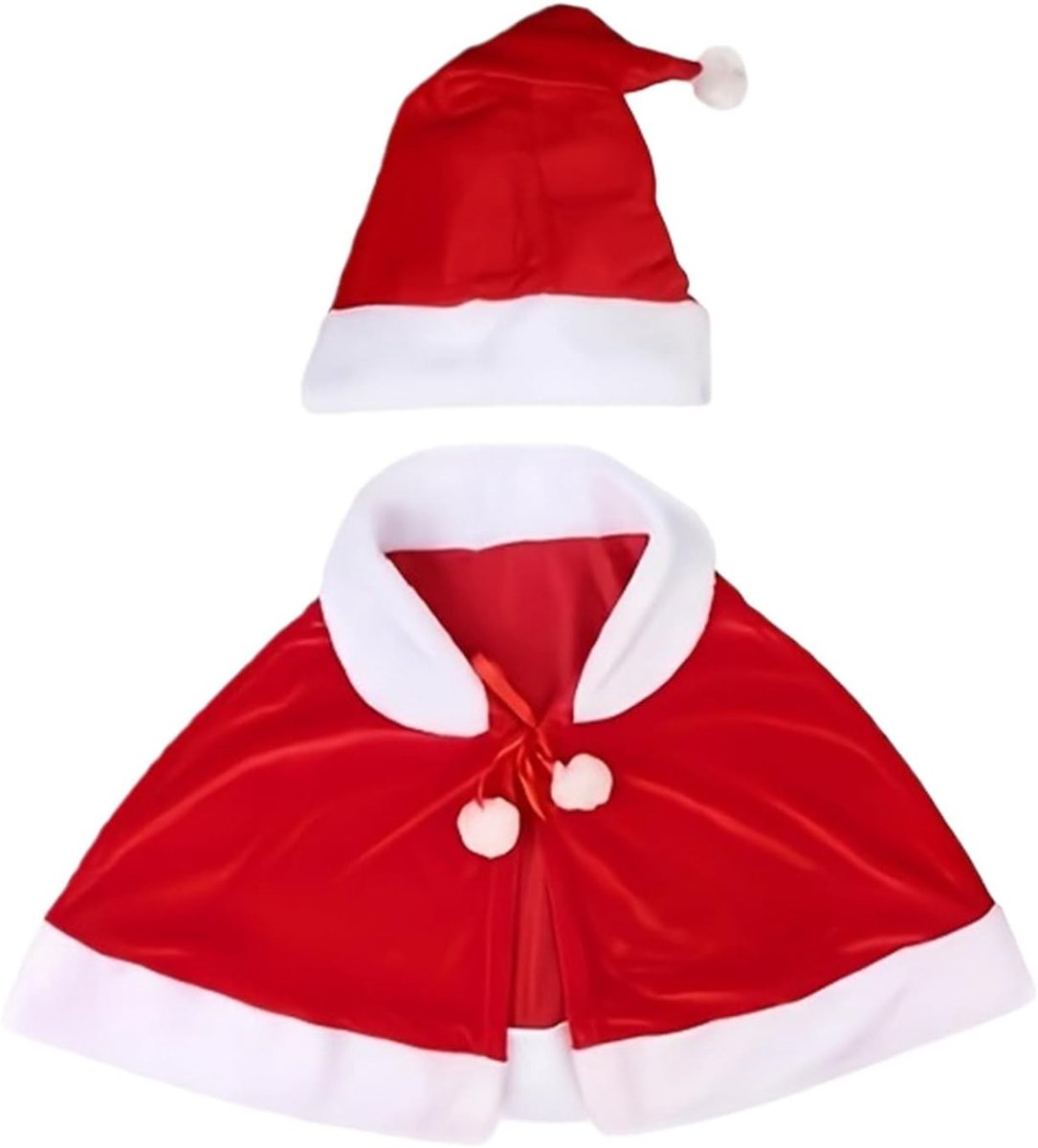 Kerstcape van Rode Fluweel, Zachte Warme Santa Cloak voor Vrouwen en Meisjes, Perfect voor Feestdagen en Kerstvieringen