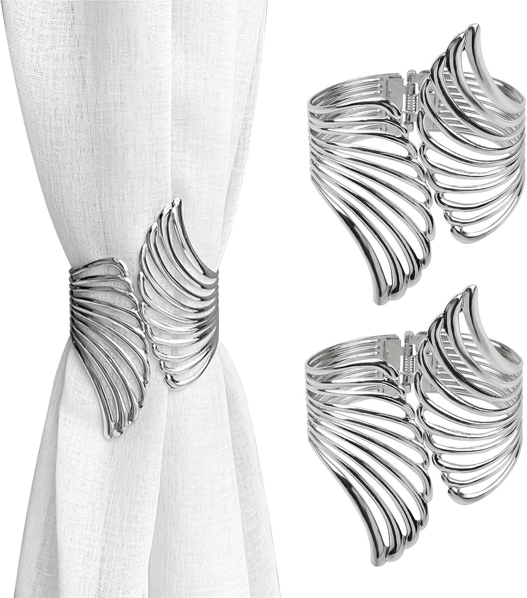 Thijox - Gordijn Tie Backs - 2 Stuks Zinklegering Creatieve Gordijn Touw Gespen - Luxe Europese Stijl - Decoratieve Draperen Houder Clip voor Thuiskan