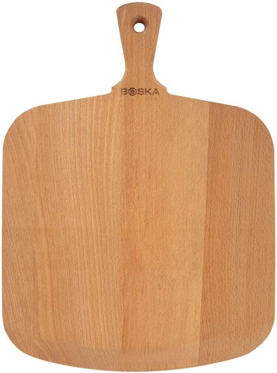 Thijox - Pizzaschep Amigo - Beukenhout - 30 cm breed - Kort handvat - Serveerplank voor warme en koude pizza - Ideaal voor keuken, feest en barbecue