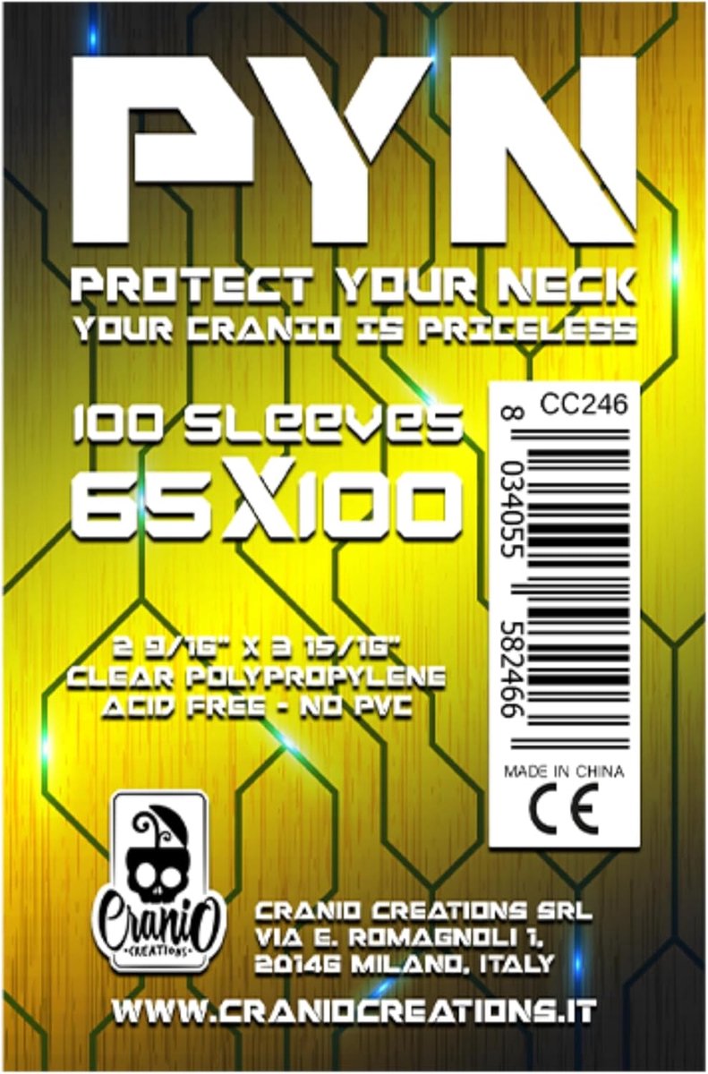 Thijox - Pyn 100 Sleeves 65x100mm - Beschermhoezen voor Kaarten, Transparant, Ideaal voor Verzamelingen, Spellen, en Hobbyprojecten