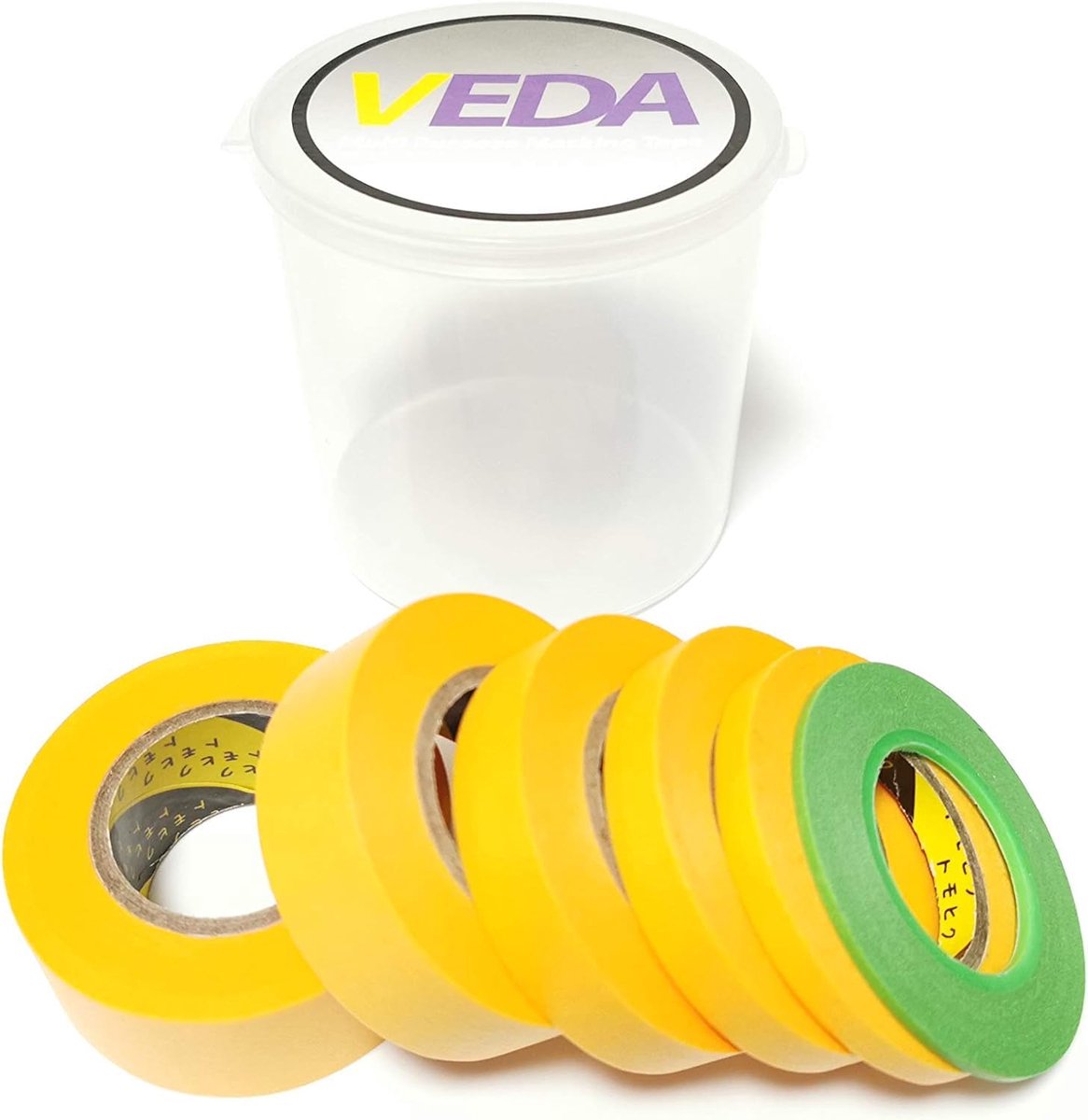 SnelShoppen - Masking Tape Set - 6 x Afplakband voor Modelbouw en Knutselwerk - 2/6/10/12/18/24 mm Breedte - Nauwkeurig en Restvrij - Ideaal voor DIY